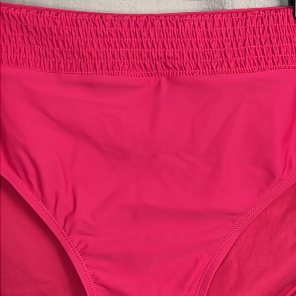 'Summer Fuchsia' Smocked Bikini Swim Bottoms 3X (24W-26W)-NWT - Time and Tru - Picture 9 of 16